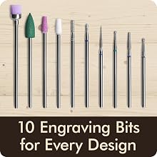 10 engraving bits for mini rotary tool, perfect for carving etching detailing on any surface