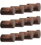 bsdonte 12 Pack Wood Wall Hooks, Natural Wooden Coat Hooks Wall Mounted, Handmade Rustic Hat Hook...