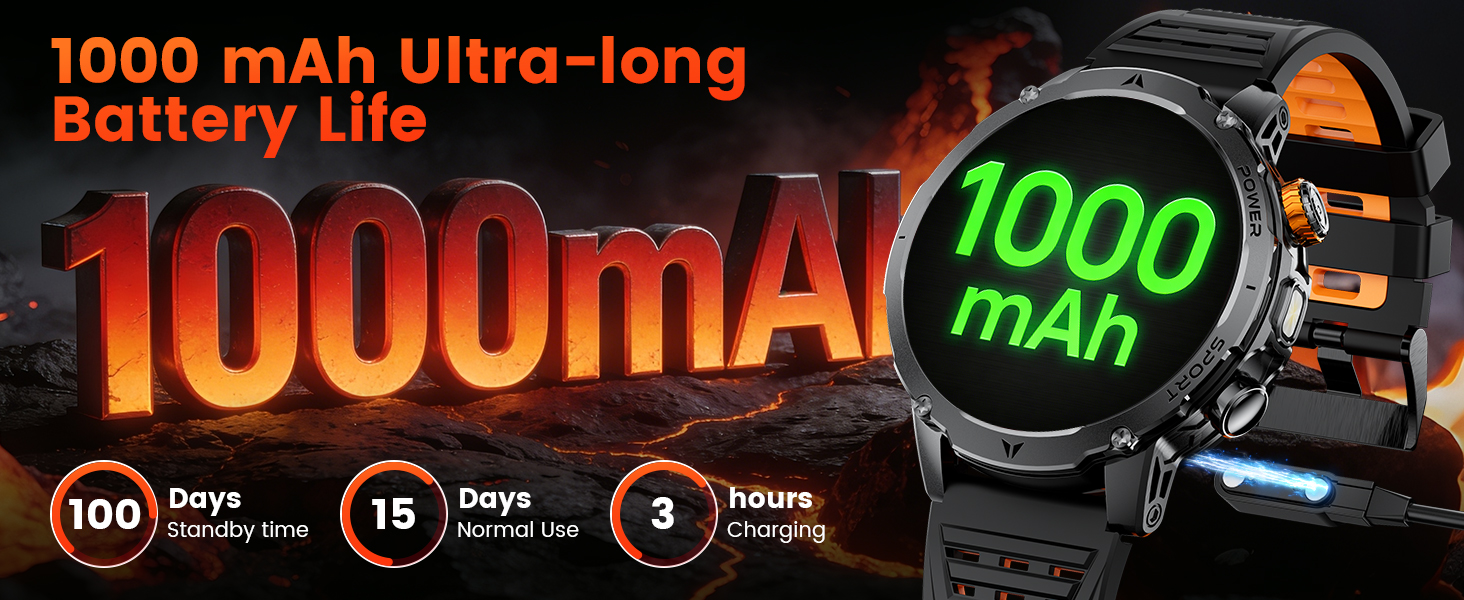 mens smart watch for android phones health watches for men mens tactical watch