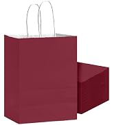 Bakepacker 24Pcs Paper Gift Bag with Handles Bulk Wine Red Paper Bags Multiple Uses (8.3"x6"x3.15...