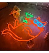 RuCvixkt Cat Beer Neon Signs for Wall Decor, Funny Cocktail Martini Neon Sign Led Beer Sign USB P...