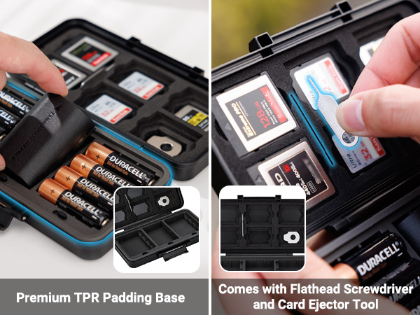 Multi-Function Camera Battery Memory Card Storage Case for 6 SD Card