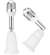 2 Pack Light Socket Extender, ATREFUU 4.41"/11.2cm Socket Extension Angle Adjustable E26 Light So...