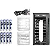 XTAR BC8 Battery Charger Rechargeable 1.5V AAA Charger (BC8 Charger+8*1.5V AAA Batteries)
