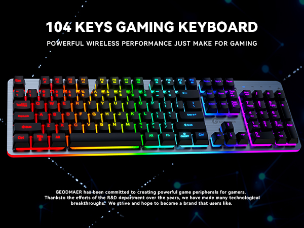 104 keys wired RGB gaming keyboard