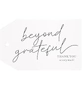 G2PLUS Thank You Gift Tags, Beyond Grateful Tags, 50PCS Thank You So Very Much Tags, Black Modern...