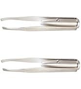 2Pcs Creative Led Light Eyelash Eyebrow Hair Removal Stainless Steel Make Up Tweezer Durability a...