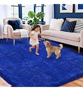 Area Rugs for Living Room Bedroom, Upgrade Non-Slip 4x6 ft Ultra Soft Fluffy Shaggy Bedside Rug, ...