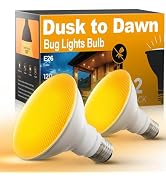 L LOHAS LED Dusk to Dawn Yellow Bug Light Bulbs Outdoor, PAR30 LED Flood Light Outside, 75W Equiv...