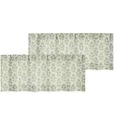 Aiyufeng Kitchen Valances for Windows 14 Inch Long 2 Panels Set, Floral Rustic Light Filtering Sh...