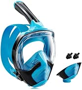 Aegend Full Face Snorkel Mask for Adults Youth, Snorkeling Gear with Emergency Removal Handle, La...