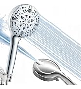 BatheCo High Pressure Handheld Shower Head – 10 Spray Modes with Rain & Massage, Anti-Clog Nozzle...