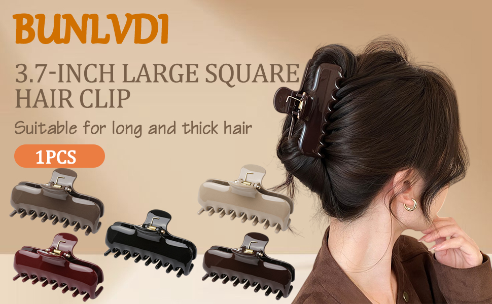 BUNLVDI 3.7-Inch Large Squarehair Clip