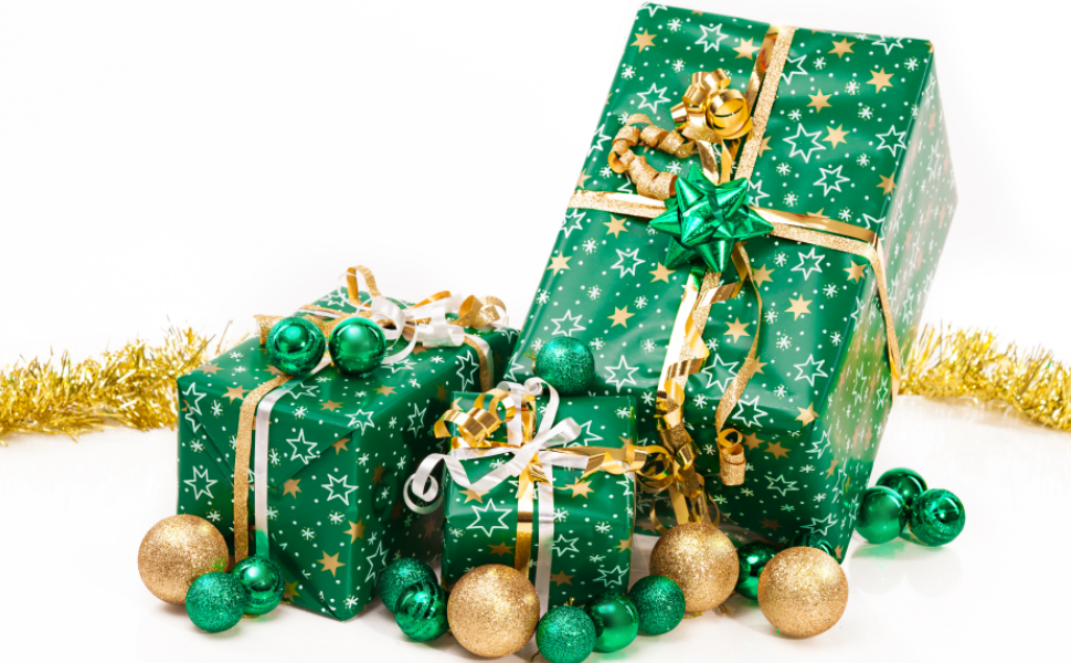 christmas gifts on a white background