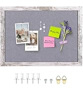 Aitakatta Gray Felt Cork Board Bulletin Board, Decorative Hanging Cork Boards for Walls with Whit...