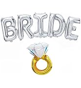 KatchOn, Giant Silver Bride Balloons with Ring - 40 Inch | Bachelorette Party Decorations | Ring ...