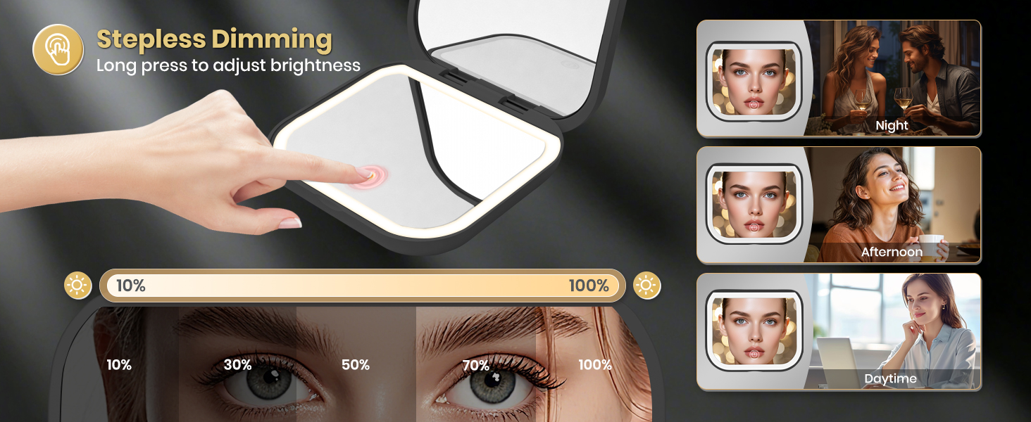 lighted mirror; closer mirror