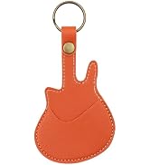 CALFOVERA PU Leather Guitar Plectrums Bag Keychain Handmade Picks Case with Keyring Portable Guit...