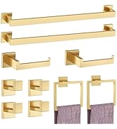 10-Piece Brushed Gold Bathroom Hardware Accessories Set Bathroom Towel Bar Set,Towel Rack/Holder ...