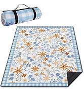 QXWREL Picnic Blanket Floral Waterproof Foldable Outdoor Mat 60x80 Inch | Picnic Blanket Made of ...