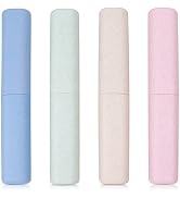 Hooqict 4 Pack Travel Toothbrush Case Portable Travel Toothbrush Holder Plastic Toothbrush Contai...