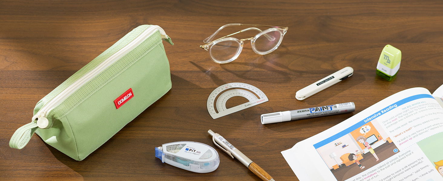 wide open pencil case bag
