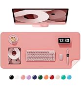 Niniubye Desk Pad, 23.6" x 13.8" PU Leather Non-Slip Desk Mat Large Mouse Pad for Desktop, Waterp...