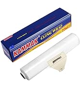 KAMMAK Plastic Food Wrap with Slide Cutter Kitchen Cling Wrap 12 inch Professional BPA Free Polye...