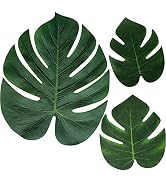 Moon Boat 120PCS Tropical Palm Leaves Plant Imitation Leaf-Hawaiian/Luau/Jungle Party Table Decor...