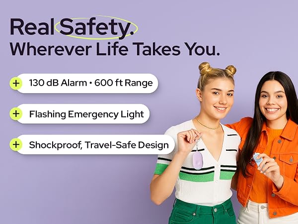 Weten personal safety alarms held by 2 women