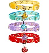 Yizepet Cat Collars with Bells, Breakaway Kitten Collar, Cute Kitty Collar in 4 Pack, Pet Supplie...