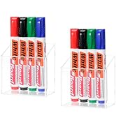 ECHSRT Acrylic Pen Holder 2-Pack With Megnetic,No-Adhesive Embedded Magnets, Dry Erase Marker Hol...