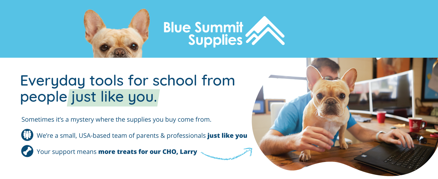 Blue Summit Supplies introduction with pictures of French bulldog