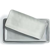 Famiware Serving Platter, Rectangular 15.67/14.1/12.6 inch Serving Dishes for Entertaining, Micro...