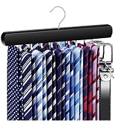 KEOAMG Tie Rack Hanger for Closet, Sleek Tie Hangers for Men with 18 Upgraded Folding Hooks, Spac...