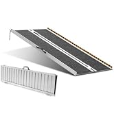 VEVOR Portable Wheelchair Ramp 4FT, Non-Slip Aluminum Folding Handicap Ramp, Door Threshold Ramps...