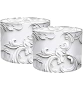 Nuxovilar Lamp Shades Set of 2, Polyester 13x9.8 Inches - Lamp Shades for Floor Lamps, Floral Rel...