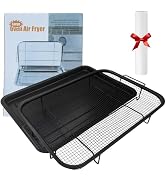 Air Fryer Basket for Oven, Extra Large 18.8" x 12.8" Stainless Steel Tray Set, Black Crisper Pan ...