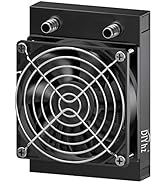 DIYhz Water Cooling Computer Radiator, 8 Pipe Aluminum Heat Exchanger Liquid Cooling Radiator Hea...