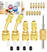 Ruibapa R410a Adapter for Mini Split System 5/16 Female 1/4 Male Flare Charging Vacuum Port Adapt...