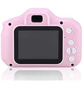 Mini Kids Camera Pink Camera Kids Camera for Girls 2.0in IPS Color Portable Children's Digital Ca...