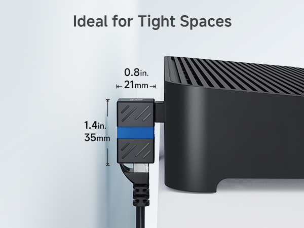 Right Angle RJ45 Male to Female Adapter – Ideal for Tight Spaces and Neat Cable Management