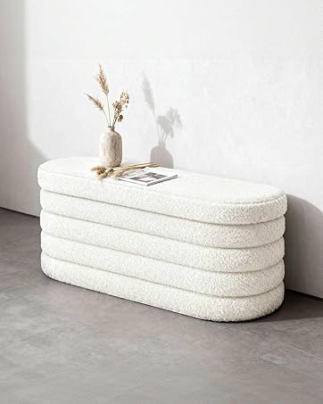 oval storage ottoman bench