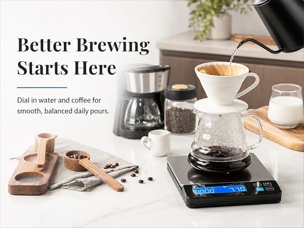 brewing coffee scale with timer
