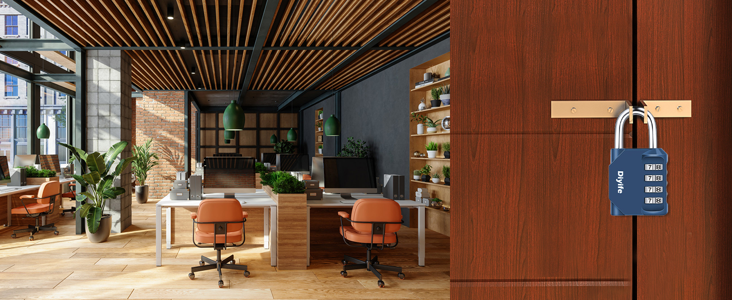 Modern office space with wooden ceiling,