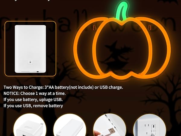 Halloween Neon Sign for Wall Window Decor