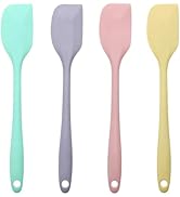 4 Pcs Silicone Spatula Set, Small Rubber Spatulas Silicone Heat Resistant Kitchen Tools for Flexi...