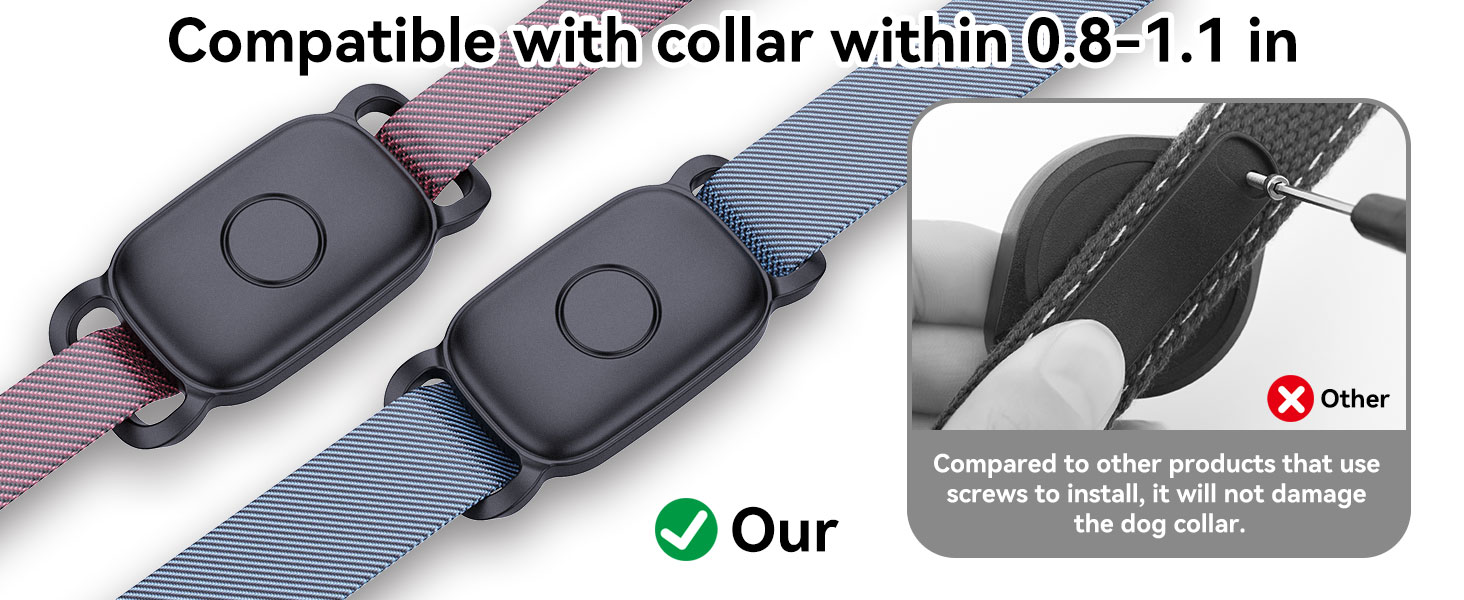 Suitable for collars or items within 0.8-1.1 inches, No damage to the collar