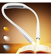 Glocusent Lightweight Neck Light for Reading in Bed, 1200mAh Rechargeable Book Light, Hands-Free ...
