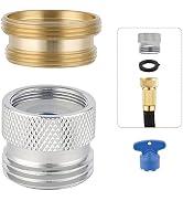 Hibbent Faucet to Garden Hose Adapter Kit, Female to Male Sink Brass Garden Hose Attachment with ...